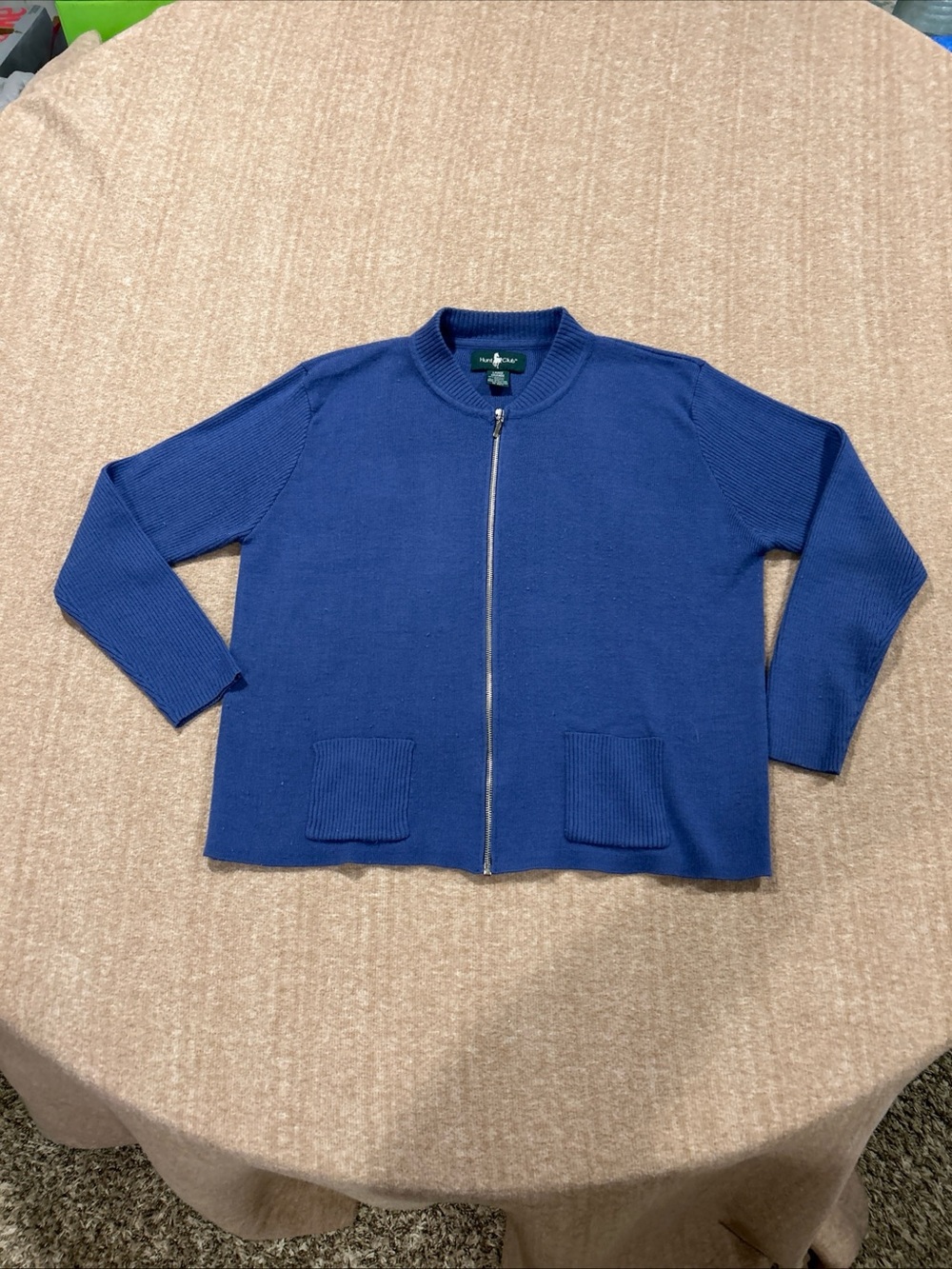 Hunt Club Royal Blue Zip-Front Bomber Jacket